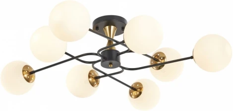 Потолочная люстра на штанге Arte Milano Neapolis-76808 276808/8 BK/GD (220V, шар)