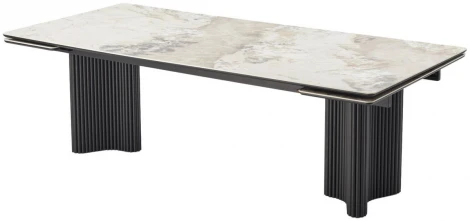 Стол АДАЖИО 240 (320) см цвет ПАНДОРА (PANDORA), керамика / Черный каркас M-City 64409