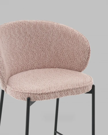 Стул полубарный Тисдейл букле розово-персиковый Stool Group арт.УТ000041694
