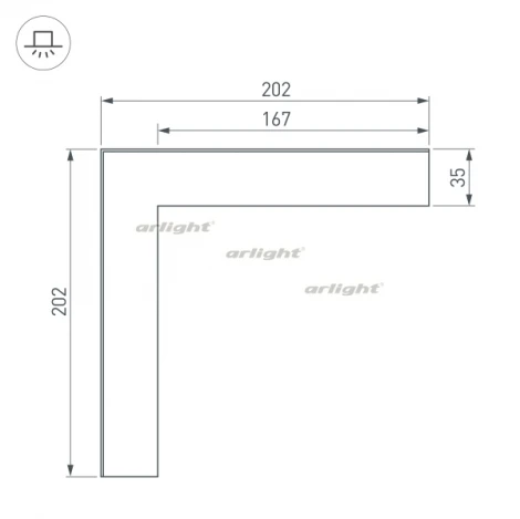Угол SL-LINIA65-F внешний (Металл) 030125 Arlight