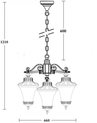 Уличный светильник подвесной Oasis Light ELBA 86470/3 02 Bl (220V, на цепи, фонарь, IP44)