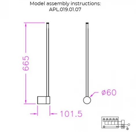 Бра линейное светодиодное Aployt Merian APL.019.01.07 (220V)