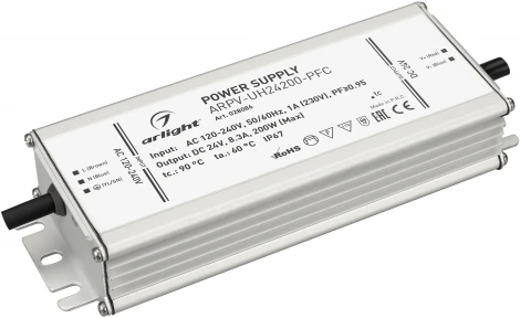 Блок питания ARPV-UH24200-PFC (24V, 8.3A, 200W) (IP67 Металл) 028086 Arlight ARPV