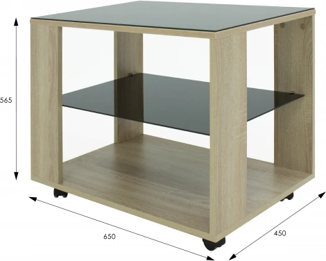 Стол журнальный BeautyStyle 5 сонома/стекло черное от фабрики Mebelik