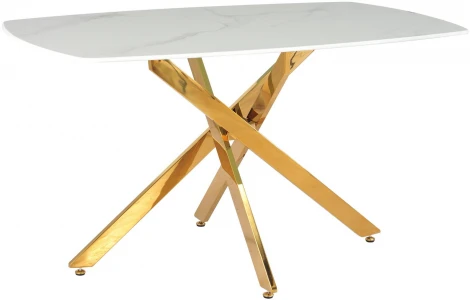 Стол обеденный IST-CASA Элис Рэк BS1803-140WT,140х80х76 см, белый/золото