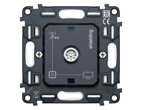Механизм ТВ-розетки оконечной экранированной встраиваемый (серый) Ambrella Volt QUANT VM199