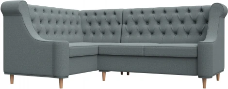 Диван кухонный угловой Бронкс левый угол (Серый/Рогожка) Лига Диванов арт.123824L