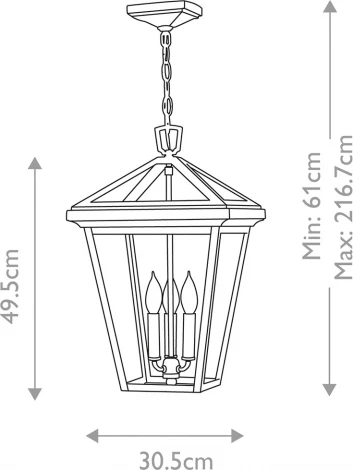 Подвесной уличный светильник Hinkley QN-ALFORD-PLACE8-L-MB (220V, на цепи, IP44)