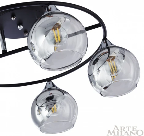 Потолочная люстра на штанге Arte Milano AMALFI 322403/5 BK+CR (220V, шар)