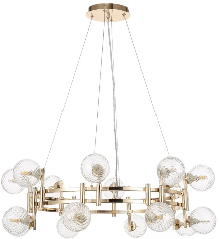 Подвесная люстра Crystal Lux LUXURY SP16 GOLD (220V, на тросе, шарики)