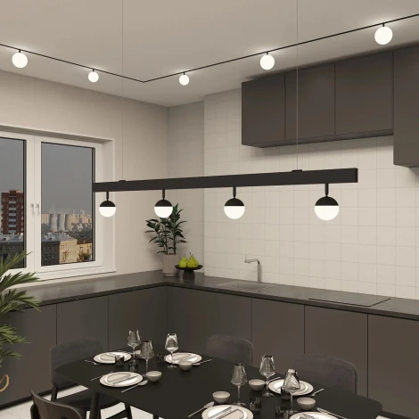 Трековый светильник LED с ПДУ 220V Denkirs Smart Mon DK8055-BK (шар)