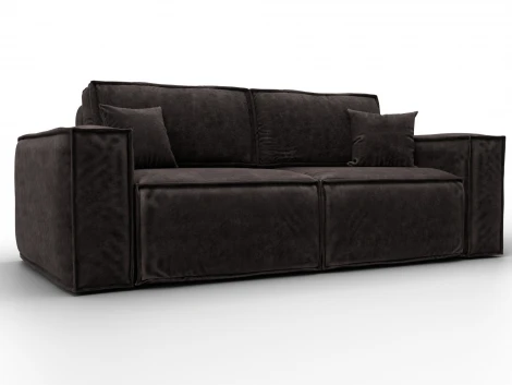 Диван прямой Лига-081 НПБ (ДСП/Пластик/Велюр/Коричневый) Лига Диванов 130116