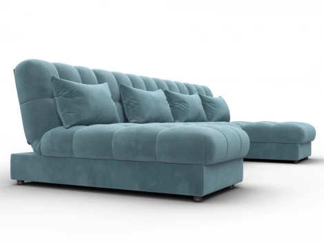 Диван П-образный Лига-116 НПБ (ДСП,ЛДСП,Велюр/Бирюзовый) Лига Диванов 137327