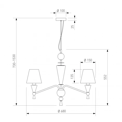 Подвесная люстра умная с декором из керамики Eurosvet Teja 101014/6