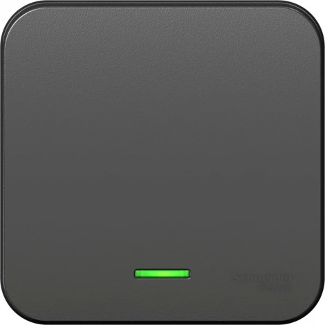 Выключатель накладной одноклавишный с подсветкой (антрацит) Systeme Electric Blanca BLNVA101116