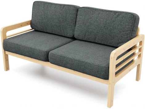 Диван Arsko прямой Бергер Б сосна рогожка черная