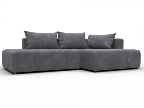 Диван угловой Лига-103 НПБ угол правый (ДСП,Брус,Фанера,Велюр/Темно-серый) Лига Диванов 134824