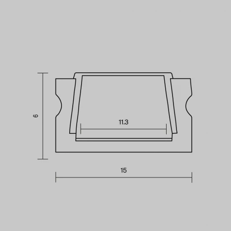 Алюминиевый профиль накладной 15x6, черный 2 м, ALM-001-B-2M Maytoni 631003