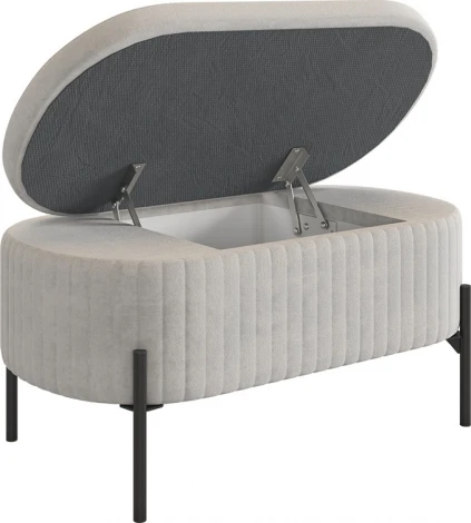 Пуф Винни Mebelson (ДСП,Велюр/Серый,Бежевый) арт.173754,2173