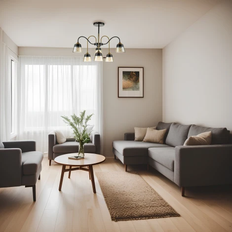 Потолочная люстра на штанге Escada Cobra 1147/6P E27*40W Black/Brass (220V)