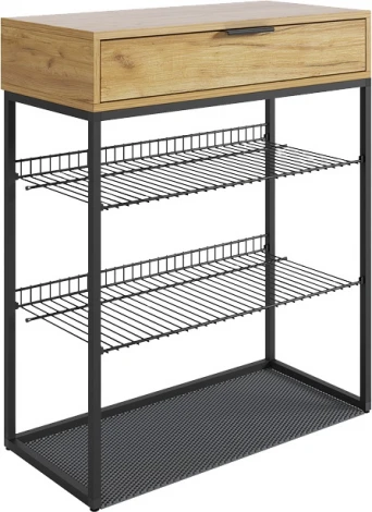 Обувница Краш, цвет черный муар/дуб крафт золотой Mebelson (арт.LMN-13.2555)