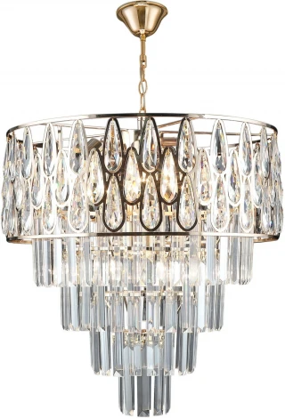 Подвесная люстра каскадная Reluce 02189-0.4-07 FGD (220V, хрусталь, на цепи)