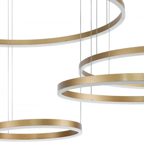 Подвесной светильник Galass V000015L (14001/4P Gold) (LED, 220V, пульт управления, на тросе, кольцо)