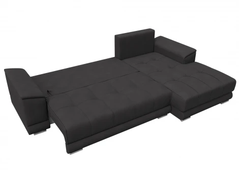 Диван угловой НордСтар правый угол (ДСП,Брус/Пластик/Замша/Коричневый) Лига Диванов 128211