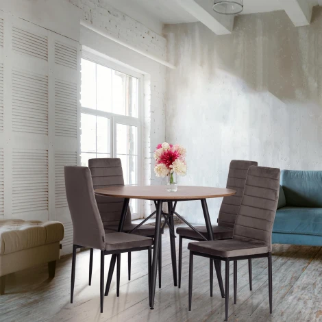 Стул Easy/Изи (мод. JSC02-1)/1 шт. в упаковке металл, флок, 41х52х96см, темно-серый HLR24/черный Tetchair 24596