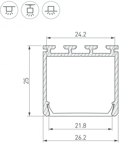 Профиль PLS-LOCK-H25-3000 ANOD Black (Arlight, Алюминий) 044847