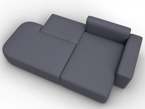 Диван угловой Лига-065 угол правый (ДСП/Пластик/Экокожа/Серый) Лига Диванов 129805