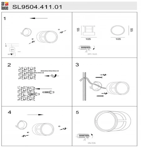Настенный светильник уличный Alceno SL9504.411.01 (LED, 220V, IP54)