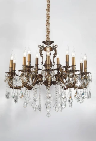 Подвесная большая люстра Lucia Tucci Barletta 122.10.5 antique (220V, на цепи, подсвечник, свеча)