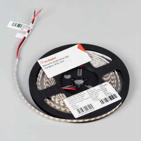 Светодиодная лента FC-A120-5mm 24V Day5000-CX1 (10 W/m, IP20, 5m) (Arlight, резка 1 светодиод) 052778