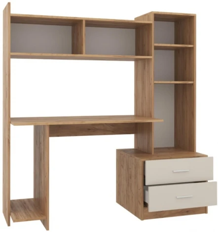 Компьютерный стол Woodville Бишоп 7 153х59х160 дуб крафт золотой / кашемир