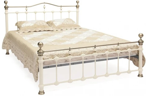 Кровать металлическая DIANA Антич. белый (Ant. White)/Античн.медь (Ant. Brass)