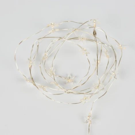 Гирлянда светодиодная на батарейках 2AA не в-к. Звездочки мини. 1.9м. 20 светодиодов. ULD ULD-S1900-020/STB/2AA WARM WHITE IP20 STARS MINI