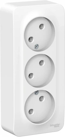 Розетка накладная тройная без заземления (белый) Systeme Electric Blanca BLNRA000311