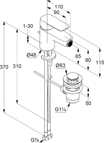 Смеситель Kludi Pure&Style 402160575 для биде