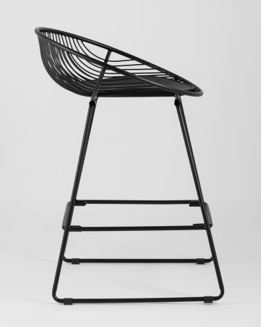 Стул полубарный Stool Group UFO черный с черной подушкой УТ000004225