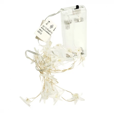 Светодиодная гирлянда линейная Звездочки на проволоке 2700К с питанием от батареек Feron CL589 51445