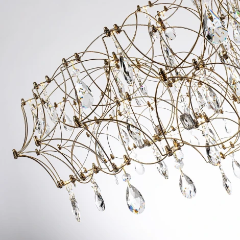 Подвесная люстра светодиодная хрустальная с пультом с регулировкой цветовой температуры Modelux MODELUX ML.7815.1050P GD