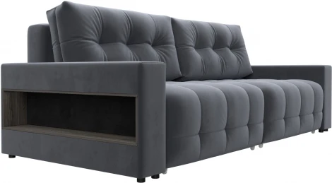 Диван прямой с полками Лига-053 НПБ Лига Диванов (Велюр) арт.128892