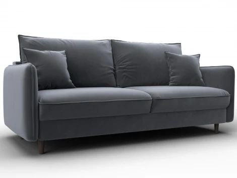 Диван прямой Лига-064 НПБ (ДСП/Дерево/Велюр/Серый) Лига Диванов 134778