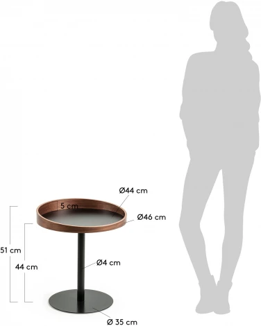 Журнальный стол La Forma (ex Julia Grup) Kaori (Черный/ Сталь,Дерево,МДФ,Металл,Меламин)