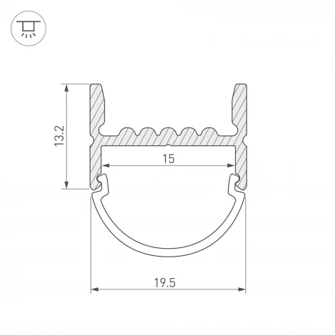 Профиль ARH-WIDE-H20-2000 ANOD (Алюминий) 018859