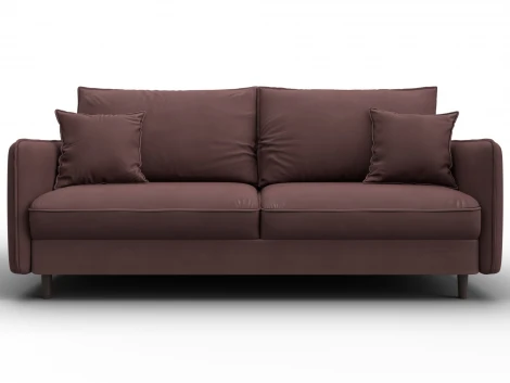 Диван прямой Лига-064 НПБ (ДСП/Дерево/Замша/Бордовый) Лига Диванов 129617