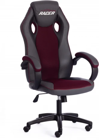 Кресло RACER GT new кож/зам/ткань, металлик/бордо, 36/13 Tetchair 13248