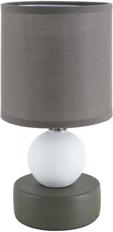 Настольная лампа Lumion Lalana 8182/1T коричневый, керамика/текстиль E14 1*40W 220V (выключатель, шар, круглые)