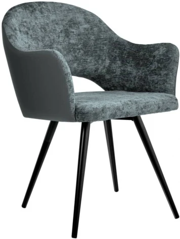 Стул Bruno серый шенилл с экокожей с поворотным механизмом Bradex Home арт.RF 0676